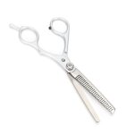 Yicui coupe de cheveux en aluminium professionnel ciseaux  effiler ciseaux de coiffure coiffeur argent ...