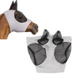 Yin masque anti - mouches avec oreilles couvre - tte de cheval en maille fine lastique gris yn013