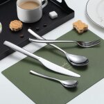 Yipeema 24 pcs ensemble de couverts design lgant large utilisation haute qualit acier inox argent ...