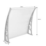 Yipeema auvent de porte marquise daccueil transparent en polycarbonate - contre la pluie et uv - 100 ...