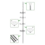 Yis 110 - 280 cm Étagère de douche télescopique 4 tablettes Étagère d?angle en acier inox avec 2 porte ... Yis 110 - 280 cm Étagère de douche télescopique 4 tablettes Étagère d?angle en acier inox avec 2 porte ...