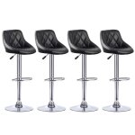 Yis lot de 4 tabouret de bar chaise de bar confortable moderne forme de cuillère - design réglable en ... Yis lot de 4 tabouret de bar chaise de bar confortable moderne forme de cuillère - design réglable en ...
