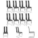 Yis lot de 8 chaises noires et blanches style moderne pour salle  manger / cuisine - en simili cuir ...