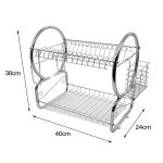 Yis Égouttoir à vaisselle en acier inox argent - Économisez de l?espace - 2 niveaux avec porte - couverts ... Yis Égouttoir à vaisselle en acier inox argent - Économisez de l?espace - 2 niveaux avec porte - couverts ...