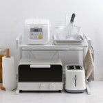Yis �tag�re de cuisine en acier au carbone 2niveaux support micro - ondes ou four avec 3crochets - blanc ...