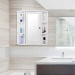 Yis meuble mural  miroir design pour salle de bain ou wc - armoire haute meuble de rangement 60 x 16 ...