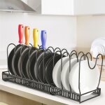 Yishang. range ustensiles pour couvercles de casseroles 10 �tages planches � d�couper et porte - ustensiles30 ...