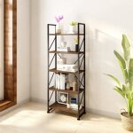 Yitahome bibliothèque industrielle à 5 étagères meuble de rangement Étagère en bois cadre en métal 60x32x158 ... Yitahome bibliothèque industrielle à 5 étagères meuble de rangement Étagère en bois cadre en métal 60x32x158 ...