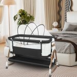 Yiyi. berceau cododo lit b�b� avec moustiquaire conception � quatre roues en bas 6 hauteurs r�glables ...