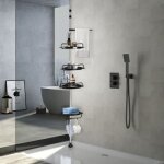 Yiyi. tagre dangle de douche tlescopique en acier inox - grande capacit 4 couches + porte - serviette ...