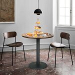 Yiyi. table de salle � manger ronde table de restaurant motif chiffres imprim�s 70x70x75 cm couleur bois ...