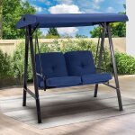 Yodolla balancelle de jardin 2 places avec auvant r�glable et coussins amovible - 143 x 95 x 153 cm - ...