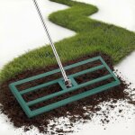 Yodolla r�teau de jardin - acier inoxydable longueur r�glable 125 - 195cm - pour jardin golf sol - 195x75x25cm ...