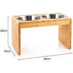 Yongshia gamelles surleves pour animaux supports surlevs en bambou avec 2 gamelles deau - pour chiens ...