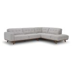York - canap� dangle design en tissu gris 5 / 6 places angle droit
