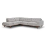 York - canap� dangle design en tissu gris 5 / 6 places angle gauche