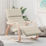 Chaise  bascule - yosoo - ys002 - crme - tissu 100% polyester - bois massif de bouleau
