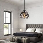 Yote rétro suspension luminaire industrielle en fer forge noir lampe plafonnier en cristal style vintage ... Yote rétro suspension luminaire industrielle en fer forge noir lampe plafonnier en cristal style vintage ...