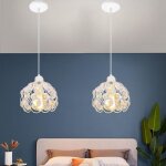 Yowei 2pcs lustre suspension industrielle cristal blanc lampe luminaire en fer forge vintage pour salon ...