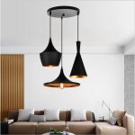 Yowei retro lustre suspension industrielle en fer forge noir lampe luminaire style vintage ajustable ...