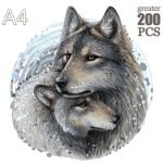 Ypan - 32 - a4 - puzzle en bois loup a3 a4 a5 pour adultes et enfants bricolage artisanal en formeanimal ...