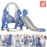 Toboggan pour enfants pliable 4 en 1 - yrhome - slide panier de basket balan�oire - int�rieur