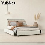 Yubnct lit double capitonn� 160 x 200 cm avec 4 tiroirs de rangement cadre de lit double sommier � lattes ...