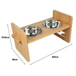 Yuegmes gamelle chat chien surleverglable en hauteur bols double en inox 40x18x19 cm