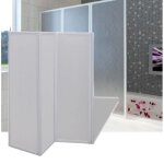 Pare baignoire  3 volets rtractables - fafeicy - 141 x 132 cm - blanc - gain despace - montage universel ...