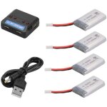 Batterie lipo - yunique france - 3. 7v 600mah - 4 pi�ces - compatible syma x5 / x5c / cheerson cx - 30w ...