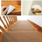 Yyis 15pcs tapis descalier auto - adhsifs marchette escalier tapis de sol muet de scurit marron