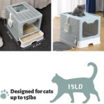 Bac  litire pour chat xxl - yyixing - bleu - grande taille - l51 x l41 x h 38cm
