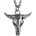 Z&ha collier pendentif tte de taureau en argent sterling 925 pour hommes bijoux de collier argali tte ...