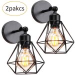 Zaku 2 packs appliques murales vintages industrielles plafonniers luminaires e27 en mtal rglable lampe ...