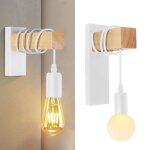 Zaku applique murale industrielle en m�tal lampe murale bois vintage luminaire interieur pour chambre ...