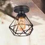 Zaku plafonniers e27 vintage lustre suspension industrielle mtal noir abat - jour plafond 16cm luminaire ...
