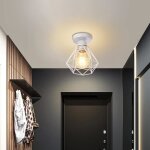 Zaku plafonnier industriel vintage lustre suspension design mtal cage 16cm blanc pour salon cuisine ...