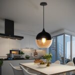 Zaku suspension luminaire en verre vintage lustre plafonnier moderne e27 lampe intrieur pour cuisine ...