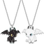 Zczc collier avec pendentif en �mail noir � l?effigie du personnage krokmou la furie nocturne du film ...