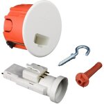 Zenitech kit dcl : boite point de centre murs creux 67mm avec fiche douille e27 et crochet