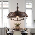 Zhchlsuspension rtro vintage lustre plafonnier lampe luminaire industriel rouille 360