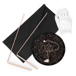 Zhz baguettes de sourcier en cuivre pur - 2 pi�ces baguettes de divination avec pendule et tapis de divinati ...