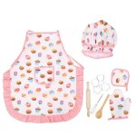 Zjchao ensemble de chef pour enfants costume de cuisine ensemble de jeu de rle pour enfants filles tablier ...