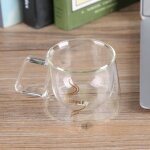 Zjchao tasse � caf� tasse en verre isol�e � double paroi tasse r�sistante � la chaleur verrerie pour ...