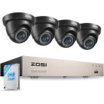 Zosi 1080p 8ch kit cam�ras de surveillance filaire avec dvr 500gb et 4 cam�ra de s�curit� int�rieur / ...