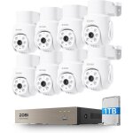 Zosi kit cam�ra de surveillance avec fil 8ch dvr 8x 2mp cam�ra ext�rieure pan et tilt vue � 360� d�tection ...