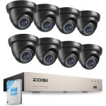 Zosi kit vid�o surveillance 1080p 8ch dvr 500gb + 8 cam�ras d�me int�rieur / ext�rieur filaires d�tection ...