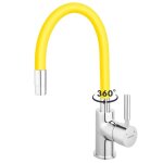 Zumba robinet mitigeur de cuisine bec flexible couleur - jaune