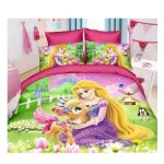 Zxd - 189 parure de lit disney princesse elsa raiponce ensemble de literie avec housse de taies doreiller ...