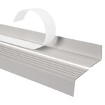 11m profil descalier nez de marche adhsif antidrapant pvc gris clair nd 40 x 25 mm